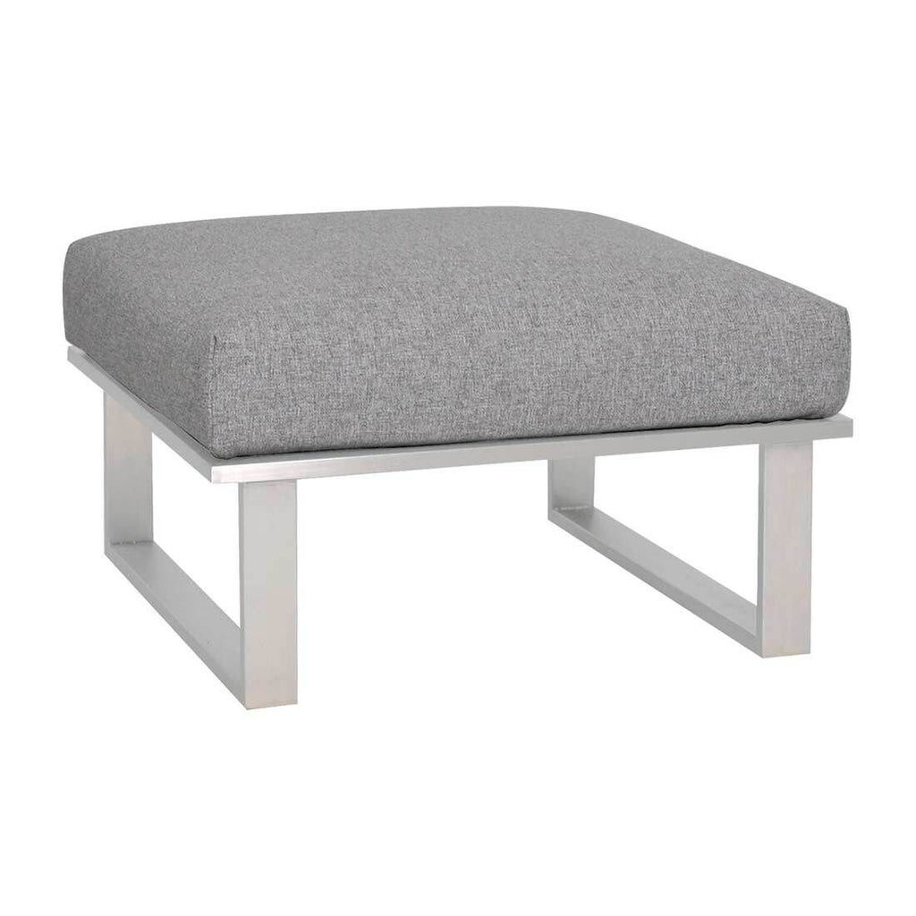 Loungetaburett Belvedere rustfritt stål/olefin 73,5x73,5 cm forfra