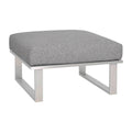 Loungetaburett Belvedere rustfritt stål/olefin 73,5x73,5 cm forfra