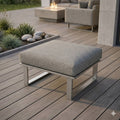 Loungetaburett Belvedere rustfritt stål/textilen 73,5 cm forfra