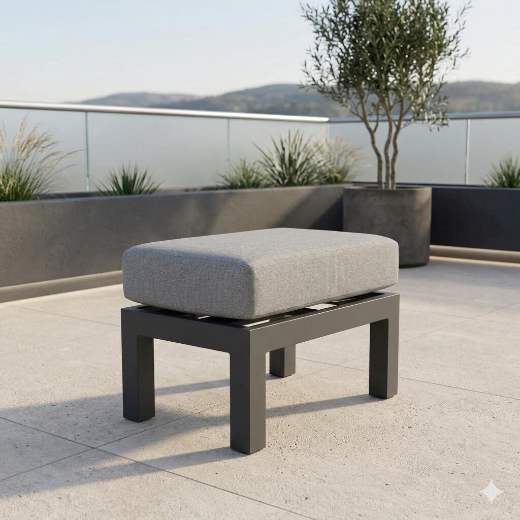 Loungetaburett Bondino aluminium/polyester 63x40 cm bakside