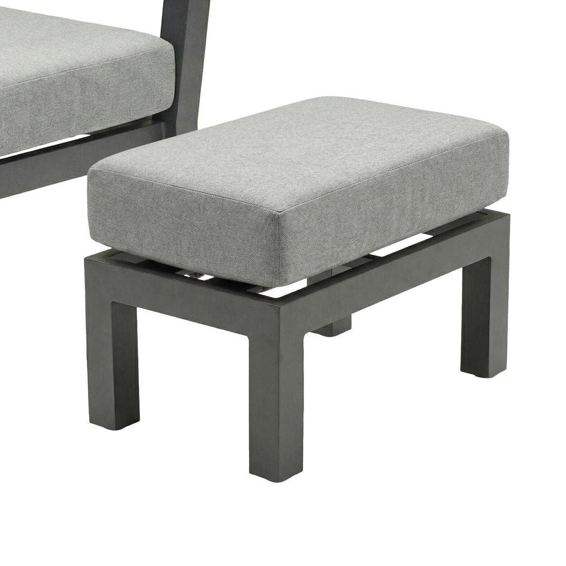 Montert Loungetaburett Bondino aluminium/polyester 63x40 cm i uterom