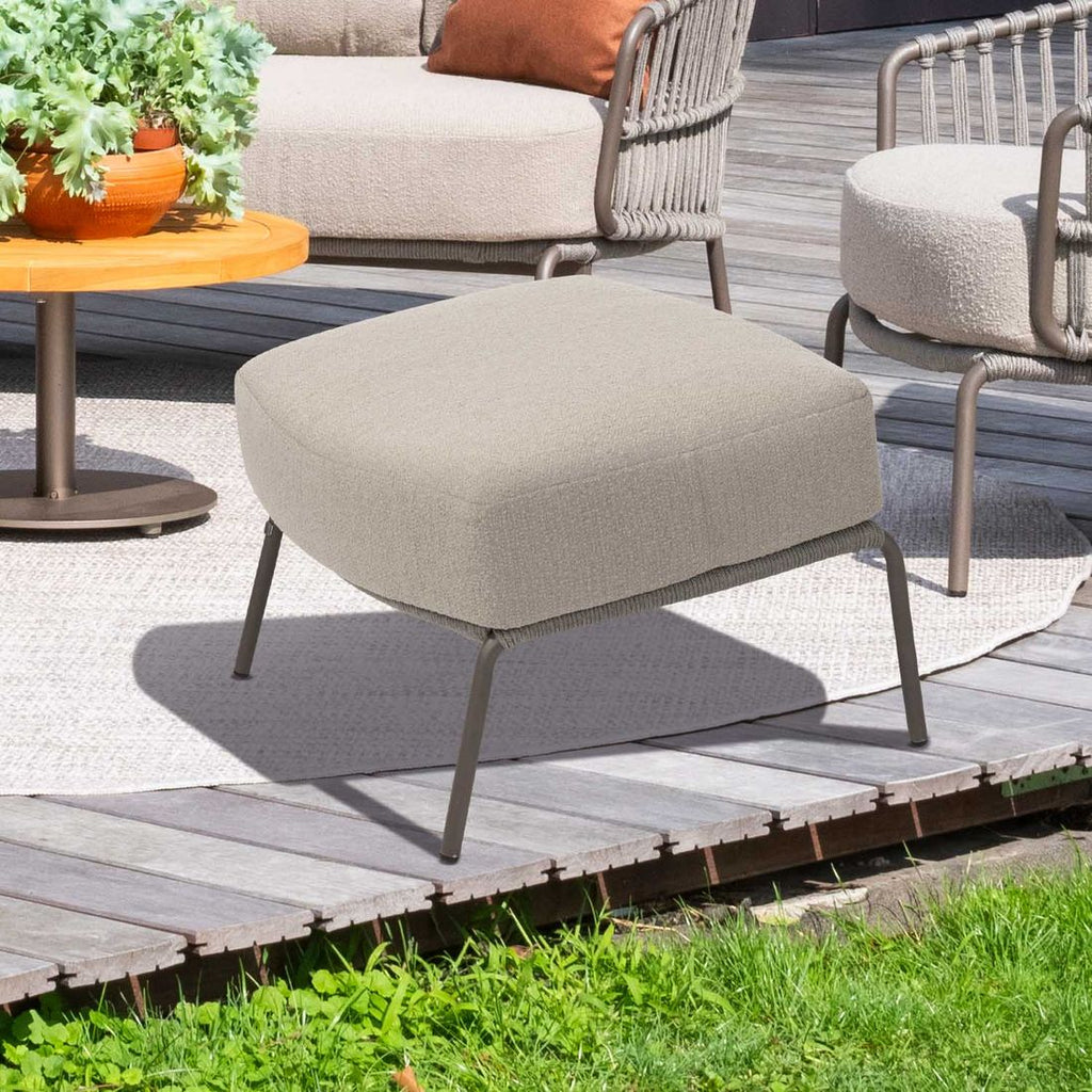 Loungetaburett Capalbio rustfritt stål/olefin 69x60 cm forfra