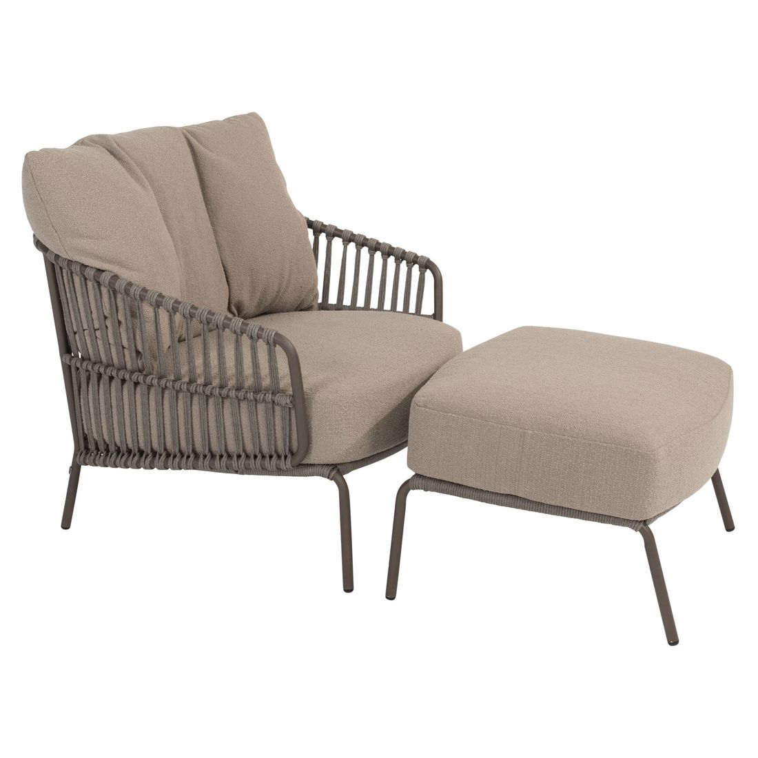 Loungetaburett Capalbio rustfritt stål/olefin 69x60 cm på hage