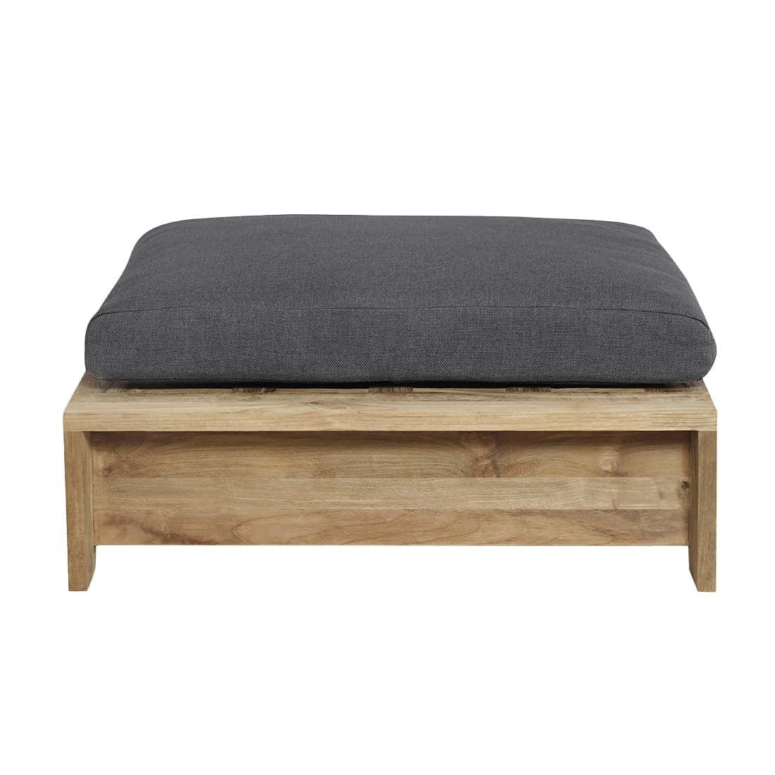 Loungetaburett Castello resirkulert teak 92x84 cm bakside