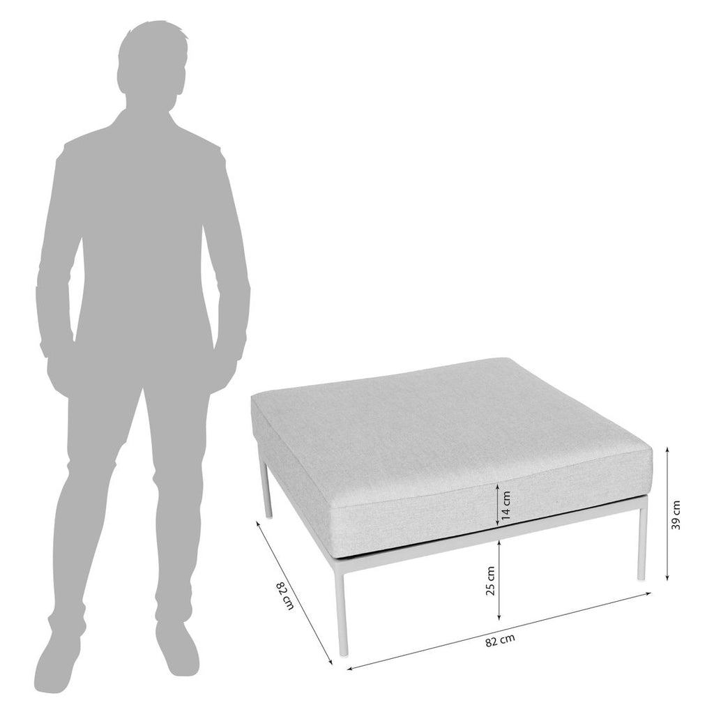 Detalj av Loungetaburett Coco aluminium/utestoff 82x82 cm Stern materiale