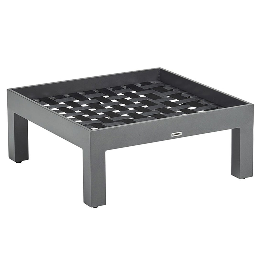 Loungetaburett Comfort aluminium/Agora 81x90 cm montert på terrasse