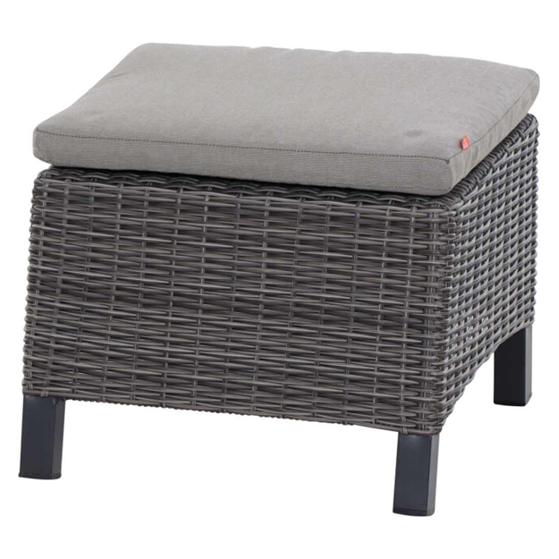Loungetaburett Corido flettverk/polypropylen 50x54 cm forfra