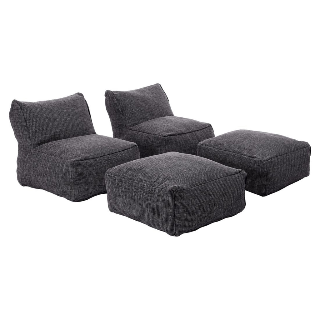 Sideprofil av Loungetaburett Dotty polypropylen 75x75 cm