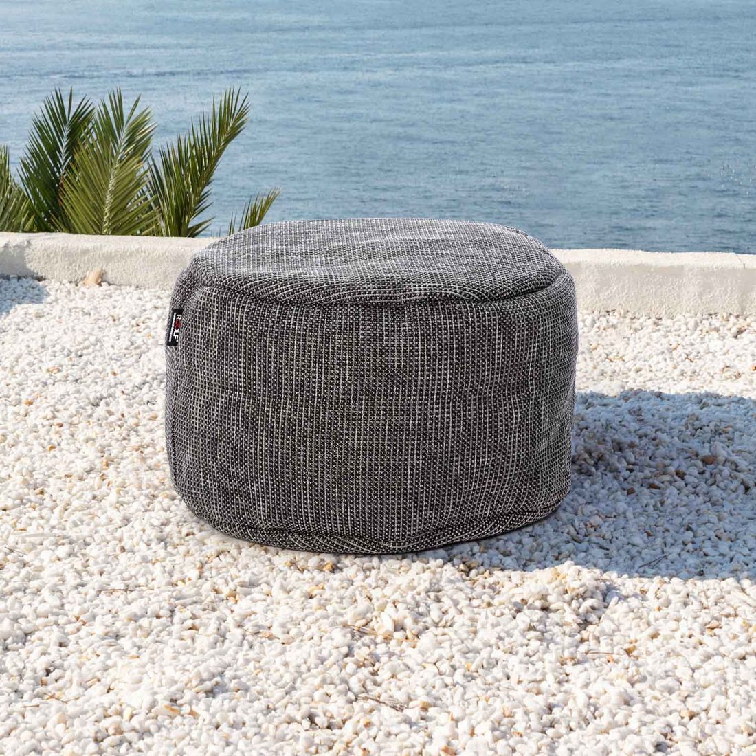 Loungetaburett Dotty rund Ø70 cm antrasitt bakside