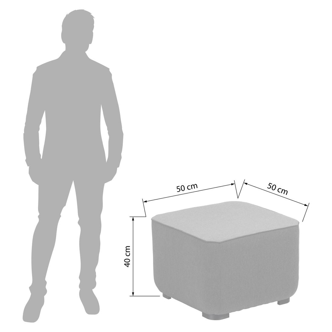 Loungetaburett Ego Sunbrella 50x50cm - Kettler bakside