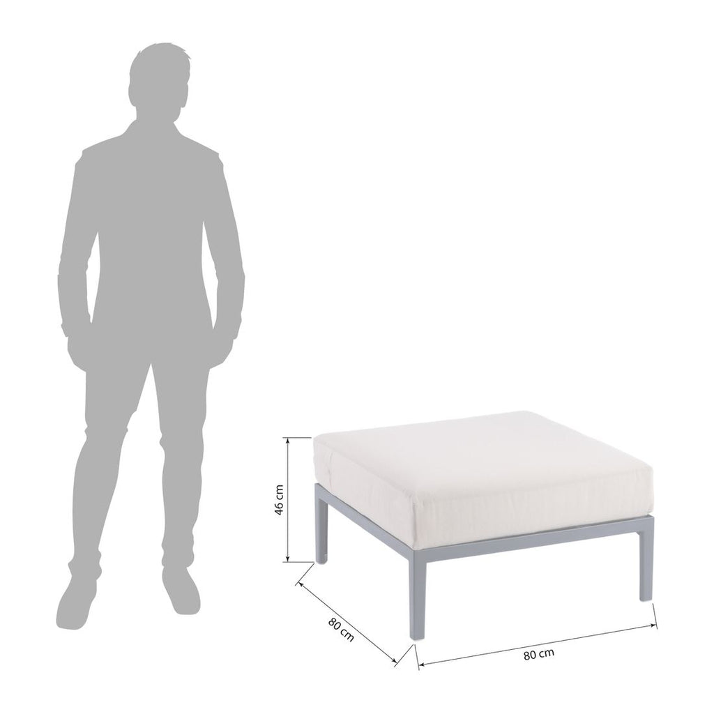 Montert Loungetaburett Engels Module 1 plast 80x80 cm på terrasse