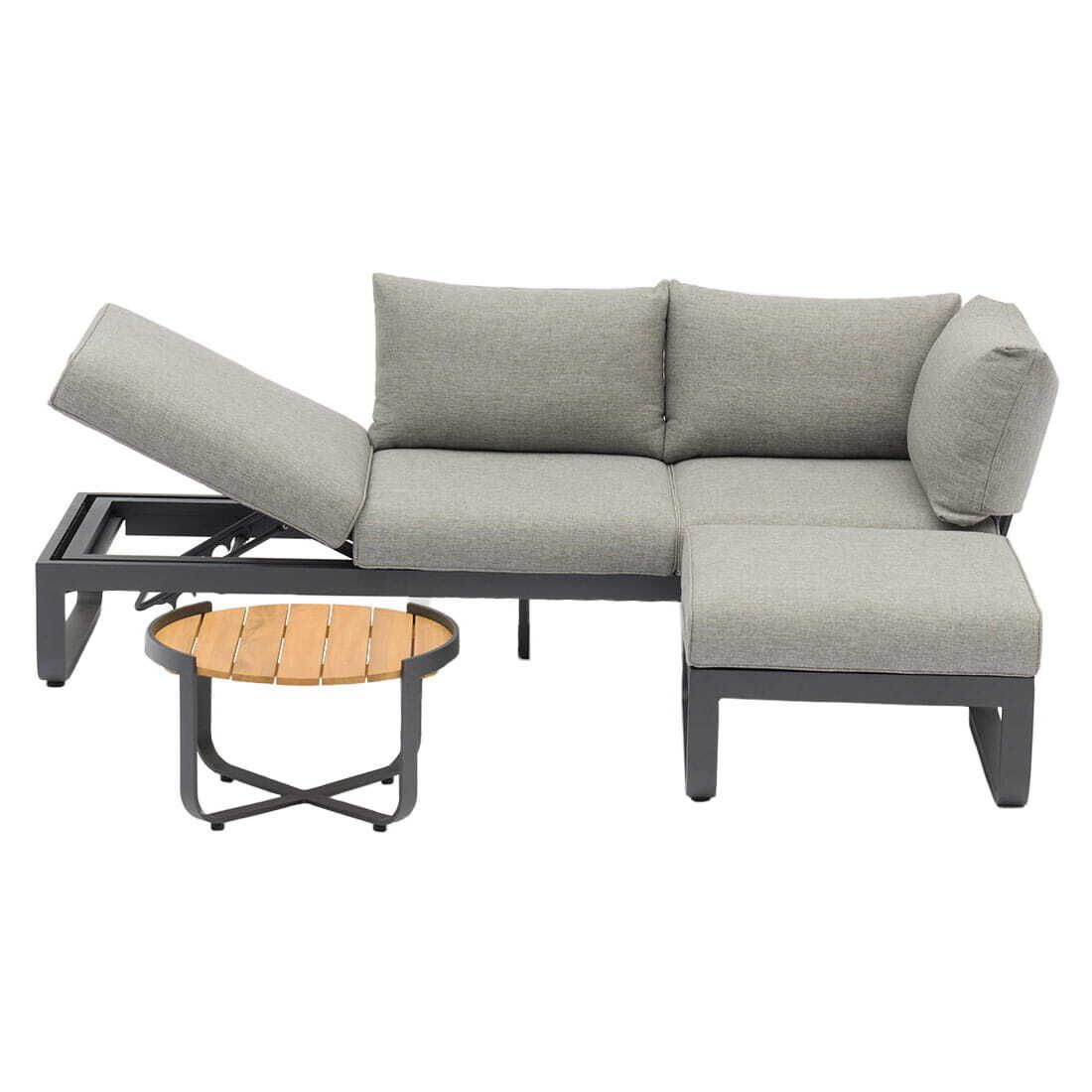 Loungetaburett Fly aluminium/olefin 68x70 cm - Zebra bakside