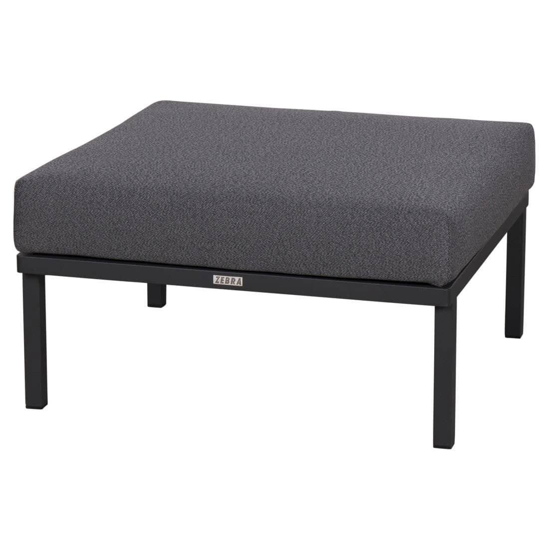 Loungetaburett Hudson rustfritt stål/tuvatextil 73x73,5 cm - Zebra forfra