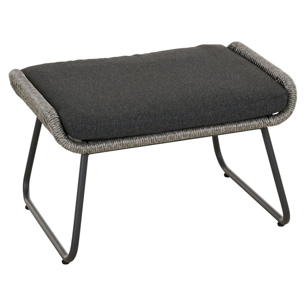 Loungetaburett Kansas aluminium/flettverk 67x50 cm bakside
