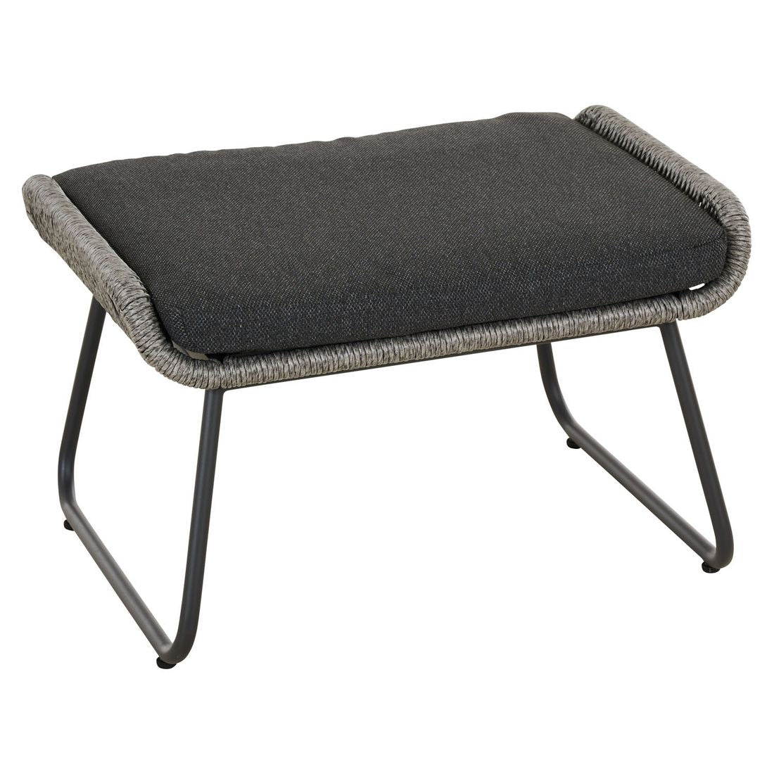 Loungetaburett Kansas aluminium/flettverk 67x50 cm bakside