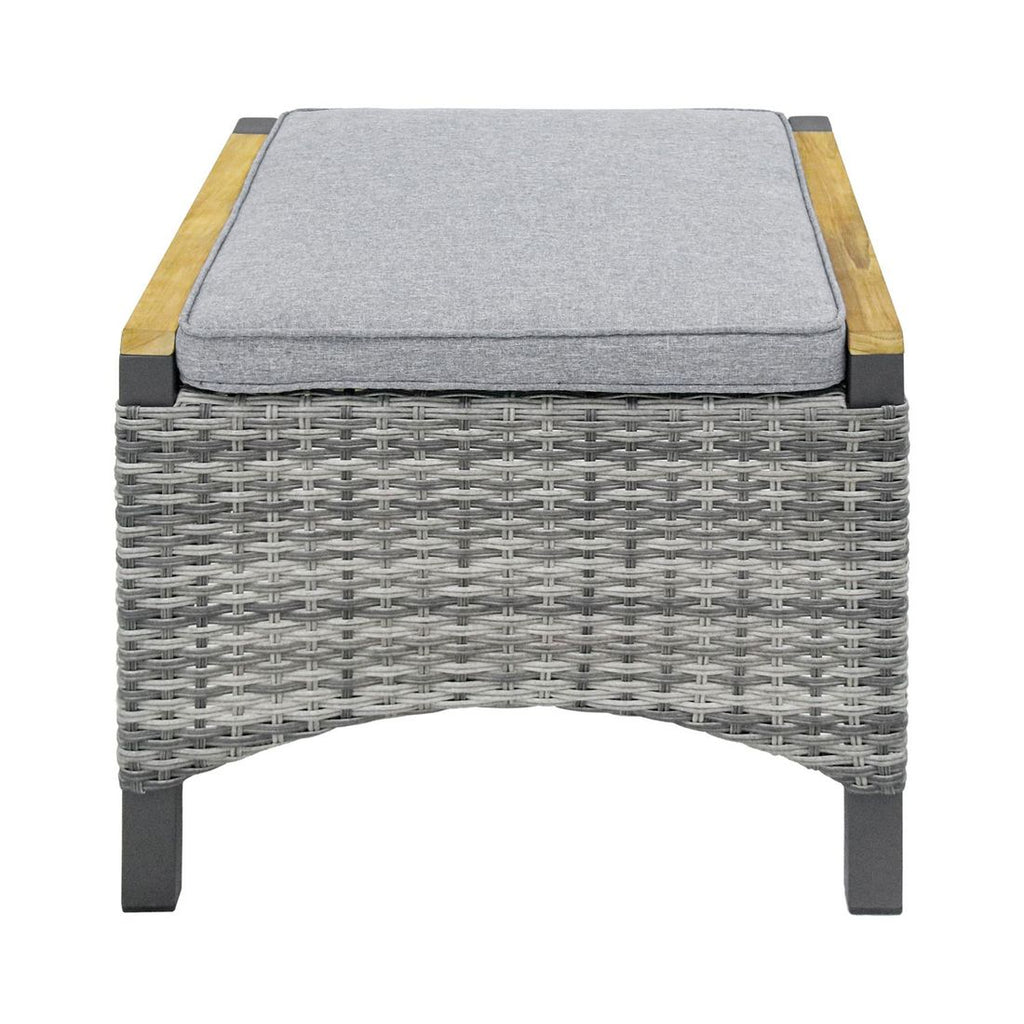 Loungetaburett Keramo aluminium/flettverk 57x45 cm bakside