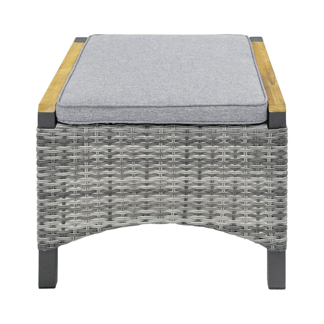 Loungetaburett Keramo aluminium/flettverk 57x45 cm bakside