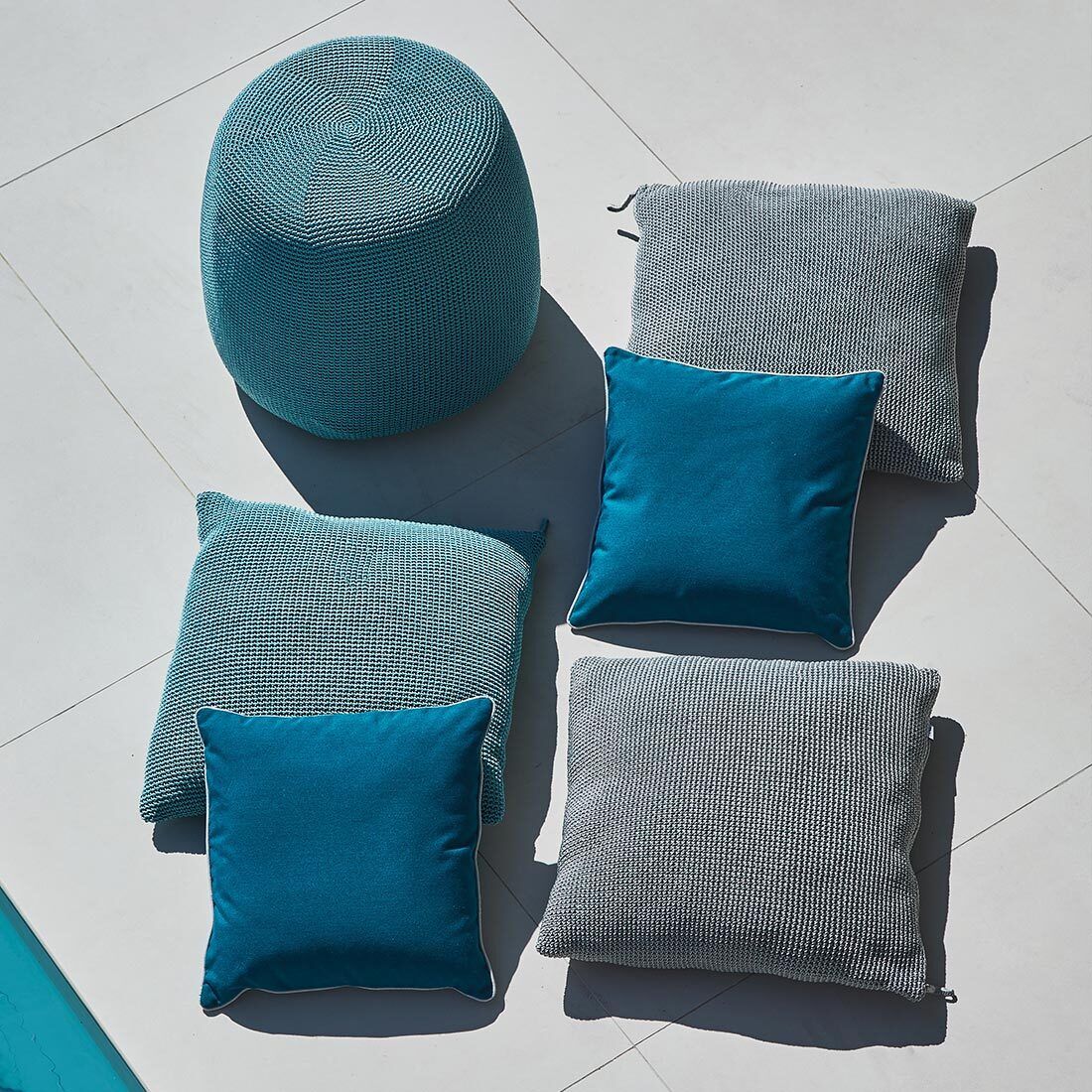 Nærbilde av Quick-Dry skum i Loungetaburett Knuff S Ø48cm polypropylen