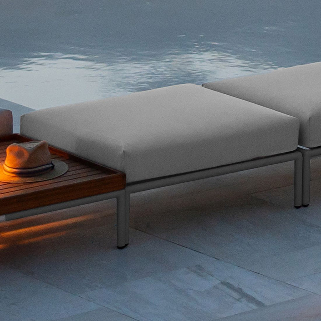 Loungetaburett Level 2 aluminium/Sunbrella bakside