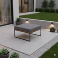 Loungetaburett Maui stål/akasie 70x70 cm - OUTLIV forfra