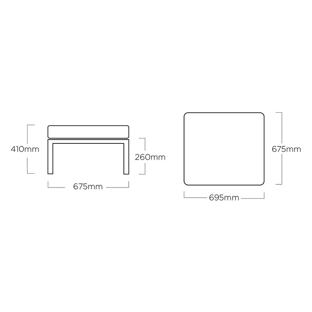 Loungetaburett Ocean Skid Platform aluminium/olefin - Kettler