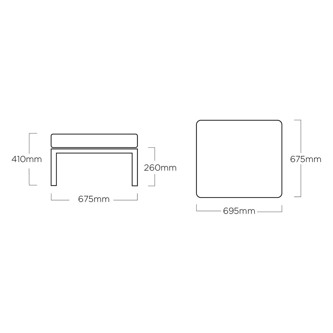Loungetaburett Ocean Skid Platform aluminium/olefin - Kettler