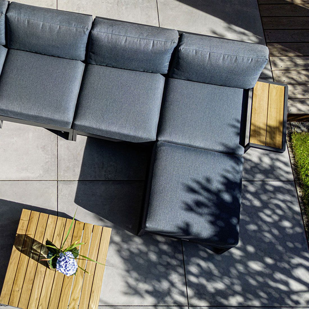 Loungetaburett Ocean Skid Platform aluminium/Agora bakside