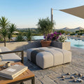 Loungetaburett Paradiso Sunbrella 105x105 cm fra forfra