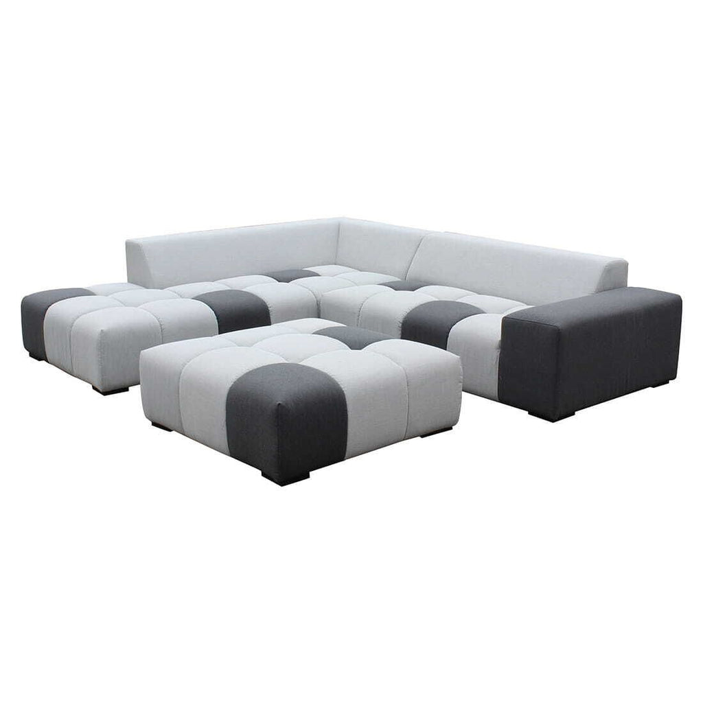 Montert Loungetaburett Paradiso Sunbrella 105x105 cm i uterom