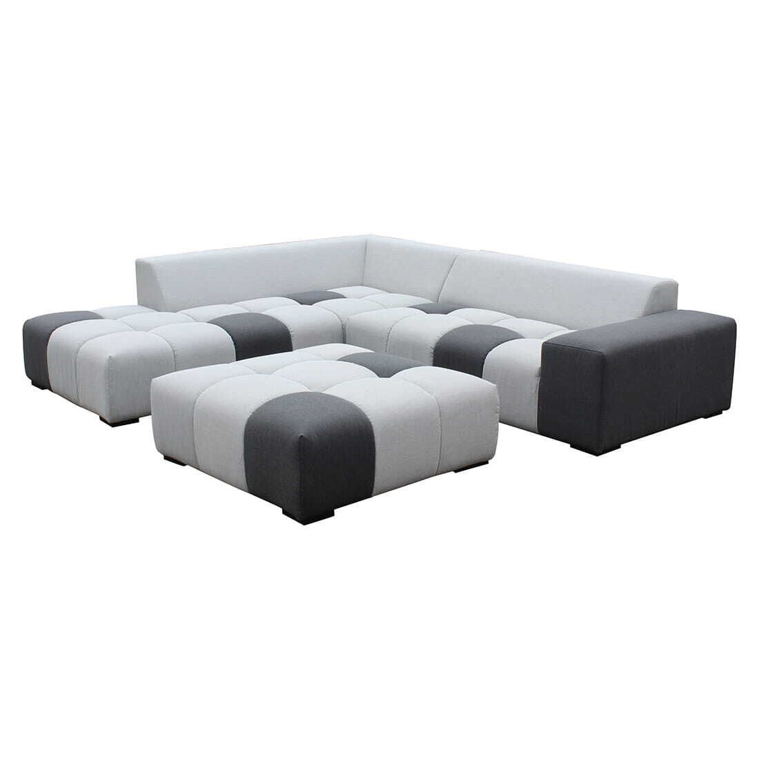 Montert Loungetaburett Paradiso Sunbrella 105x105 cm i uterom