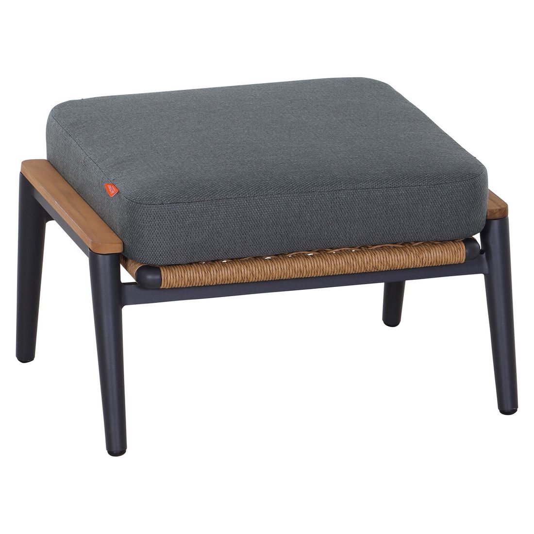Loungetaburett Roma aluminium/teak 52x65 cm bakside