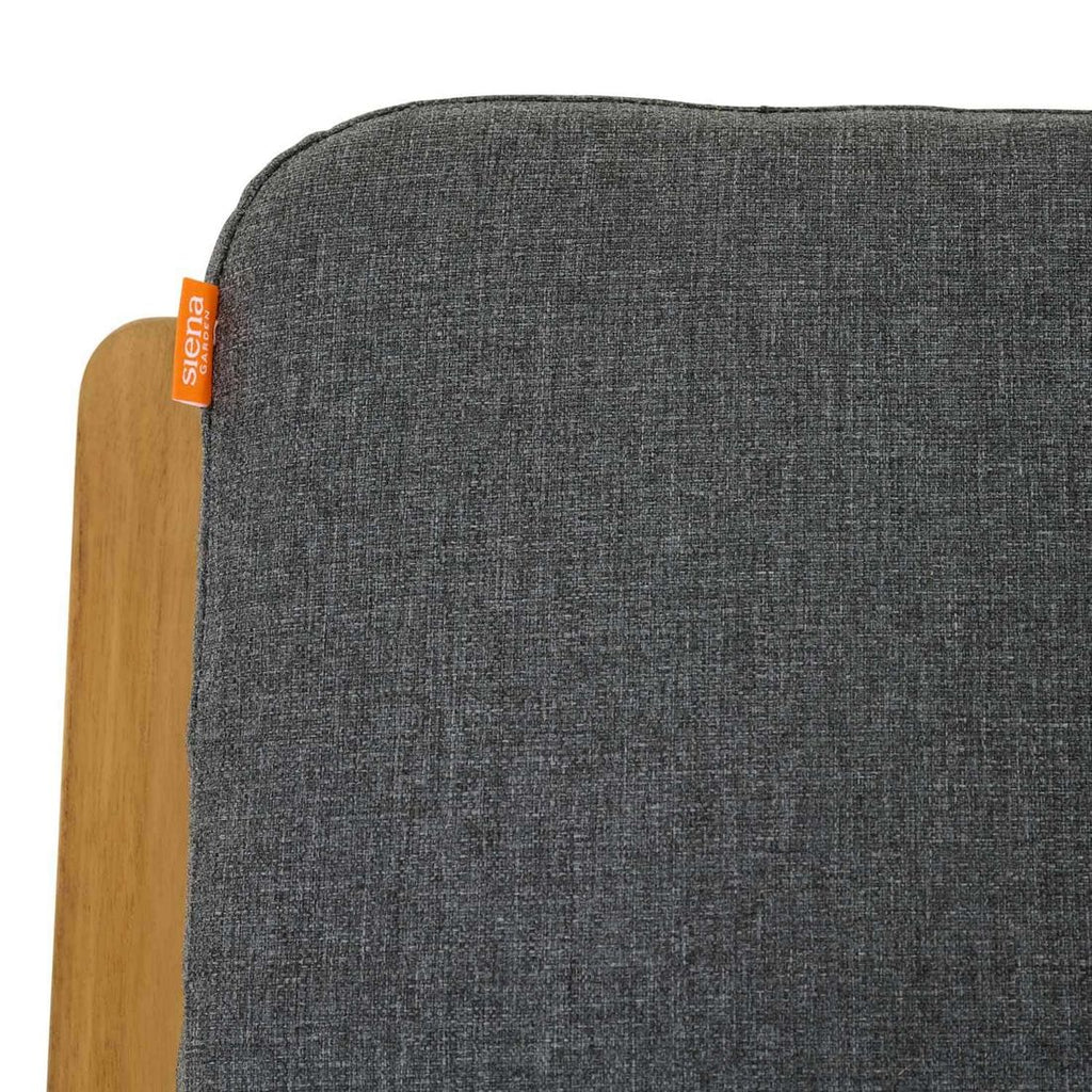 Loungetaburett Roma aluminium/teak 52x65 cm med naturfarget sete