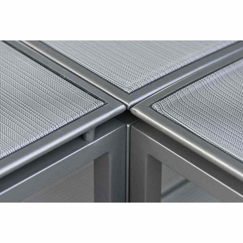 Loungetaburett Skelby aluminium/textilen 75x75 cm bakside