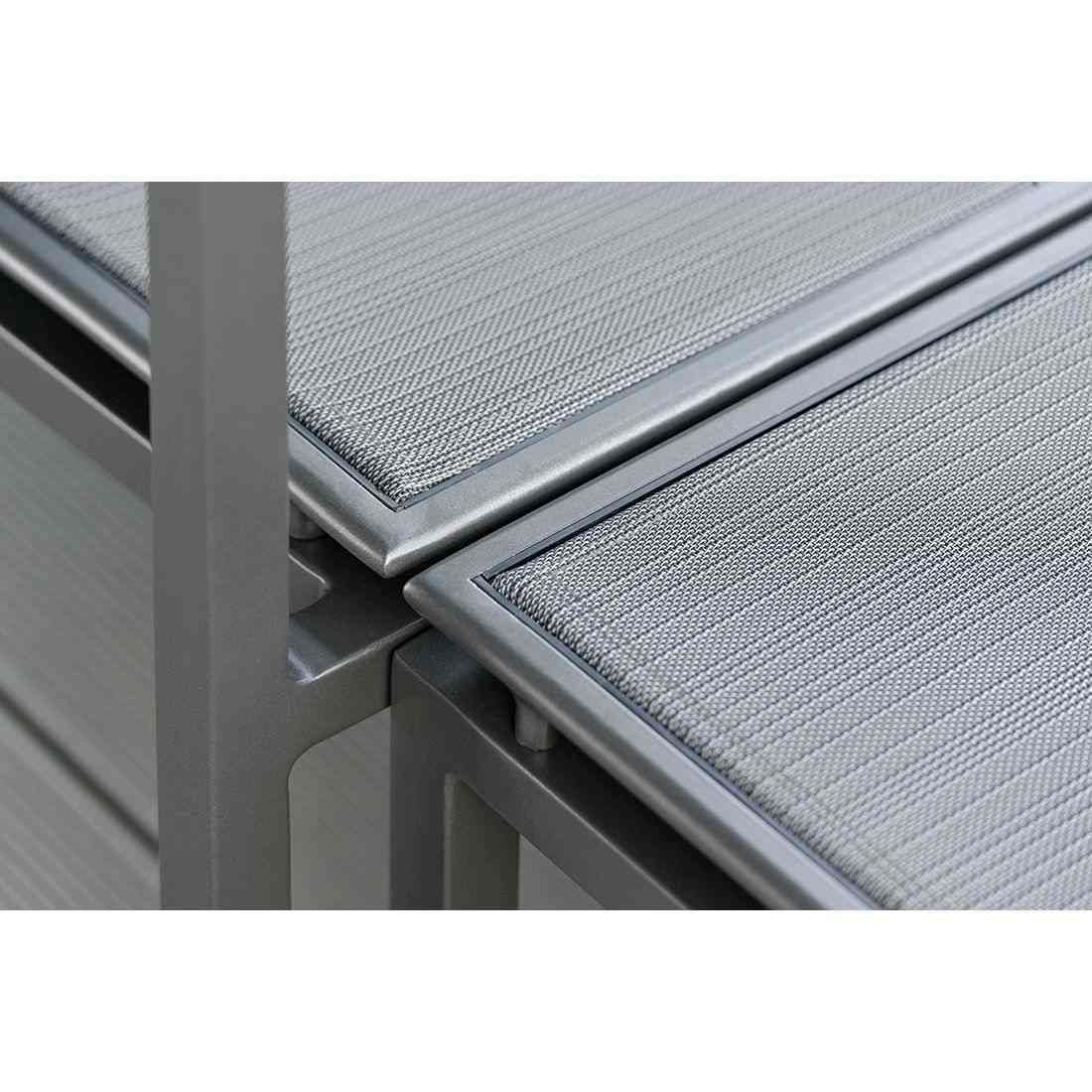 Detalj av Loungetaburett Skelby aluminium/textilen 75x75 cm sete