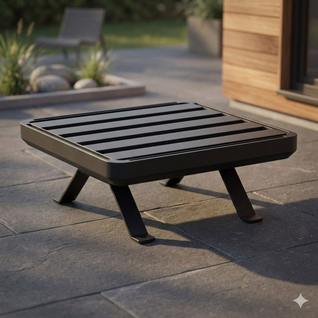 Loungetaburett Sky aluminium 70x70 cm - Zebra forfra