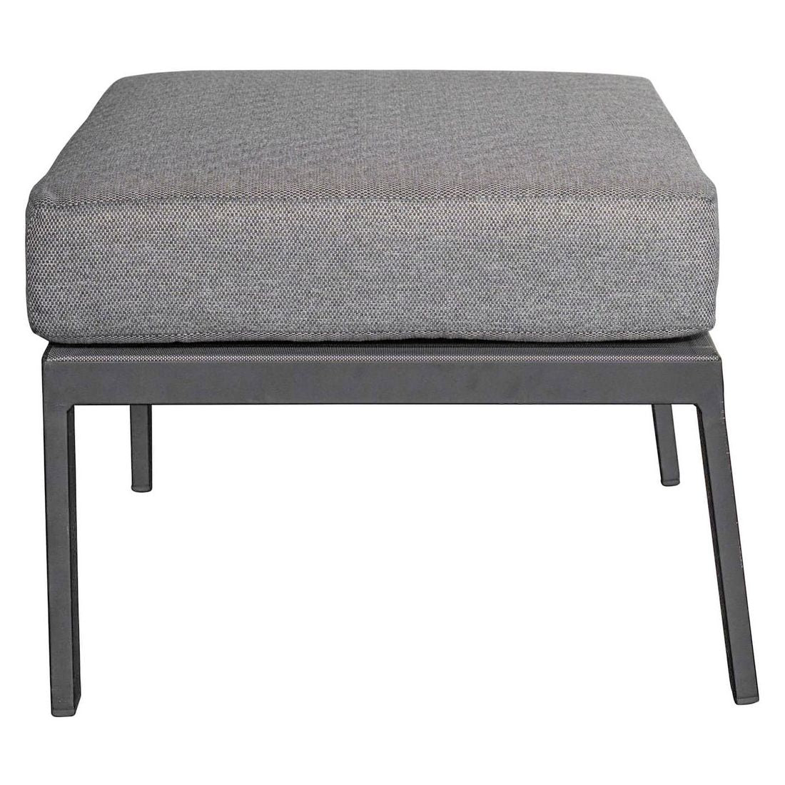Nærbilde av stoff og polstring på Loungetaburett Sondrino aluminium 59x60 cm