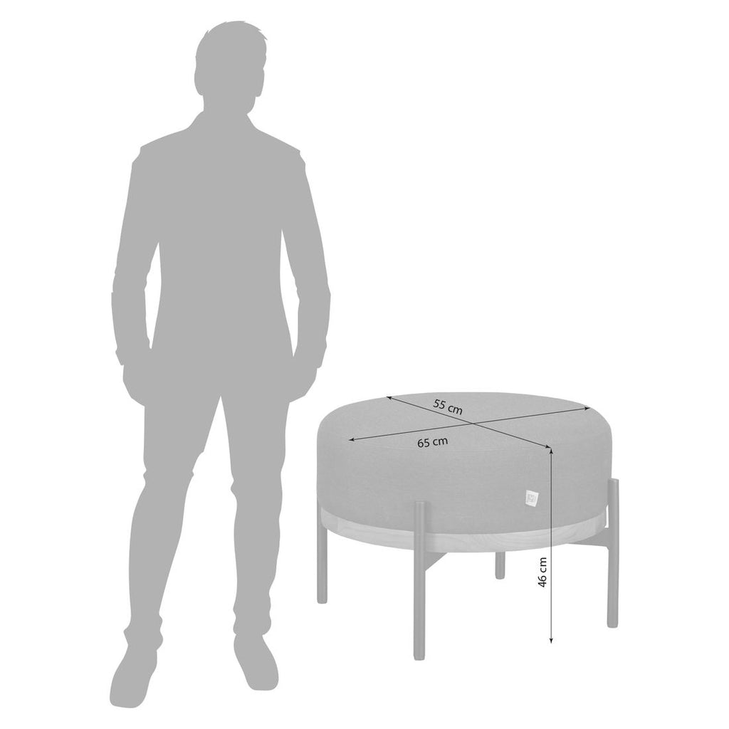 Detalj av Sunbrella stoff på Loungetaburett Sunbay