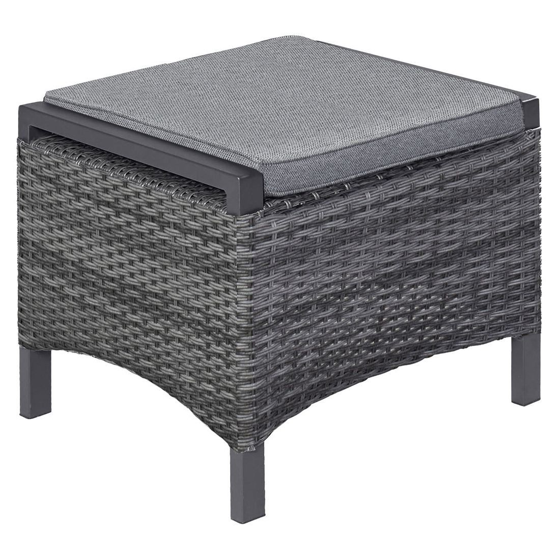 Bakside av Loungetaburett Vivera-Stone aluminium/polyrotting 45x58 cm