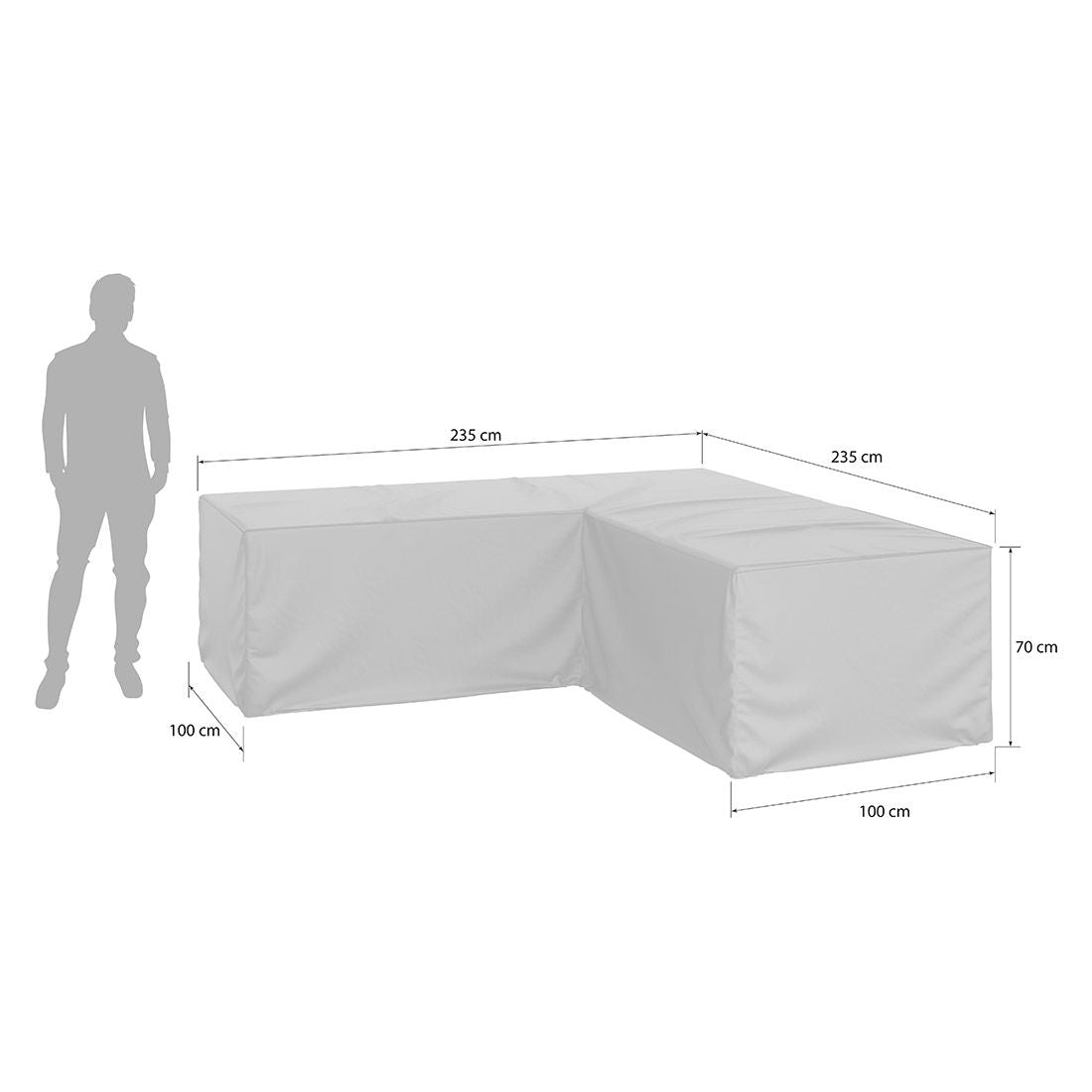 Loungetrekk 235x235x70 cm svart polyester sammenlagt
