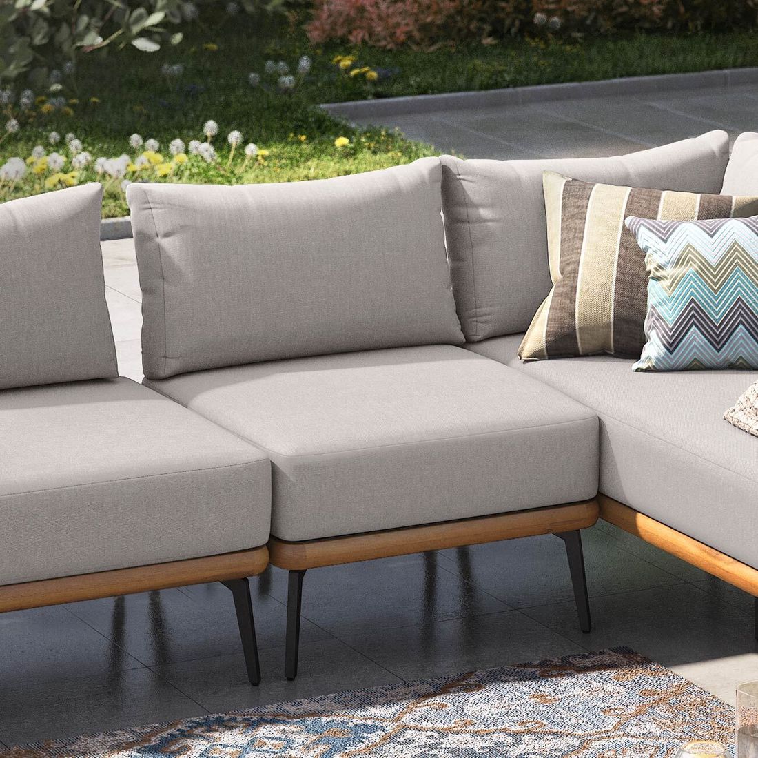 Midtmodul lounge Ava akasie/tau 73x82 cm - OUTLIV bakside