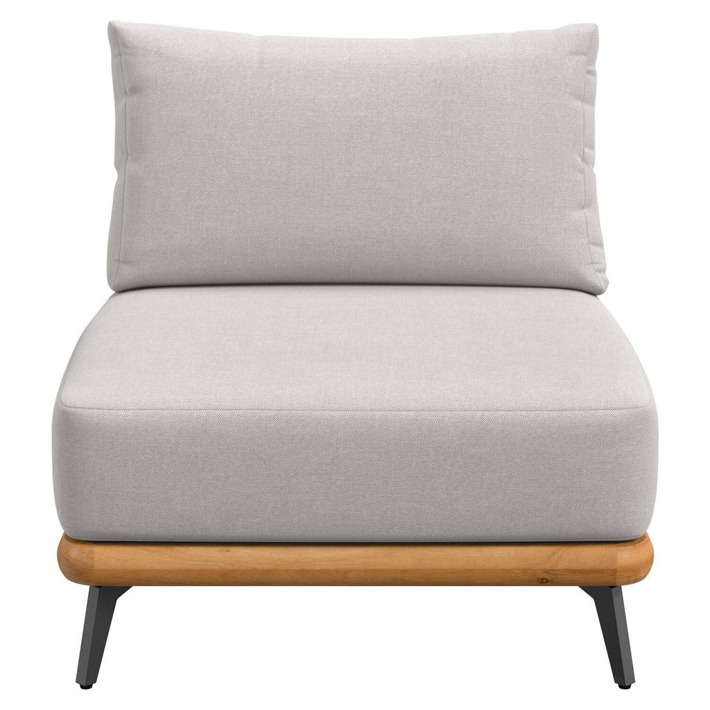 Midtmodul lounge Ava akasie/tau 73x82 cm - OUTLIV montert på terrasse