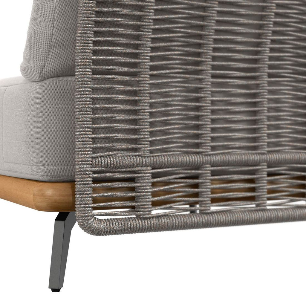 Midtmodul lounge Ava akasie/tau 73x82 cm - OUTLIV stålføtter detalj