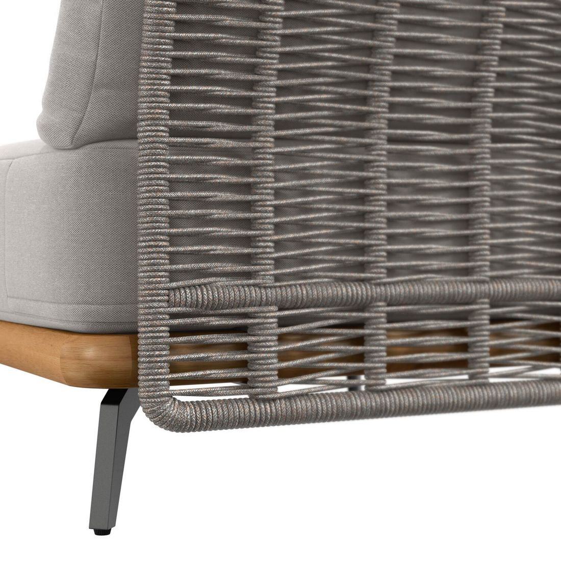 Midtmodul lounge Ava akasie/tau 73x82 cm - OUTLIV stålføtter detalj