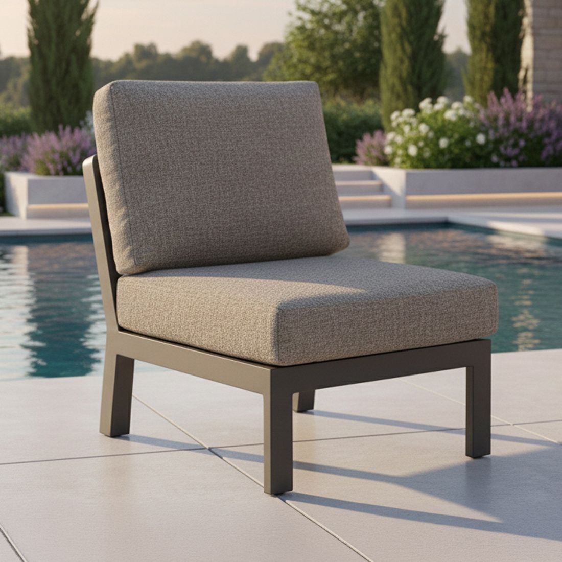 Midtmodul lounge Avena aluminium 63x86 cm - LC Garden forfra