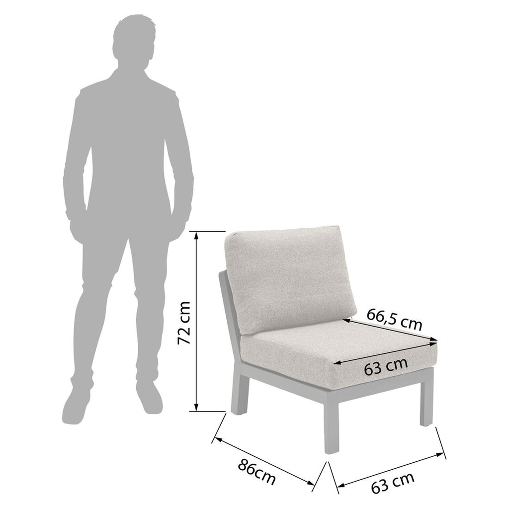 Midtmodul lounge Avena aluminium 63x86 cm - LC Garden detalj av stoff
