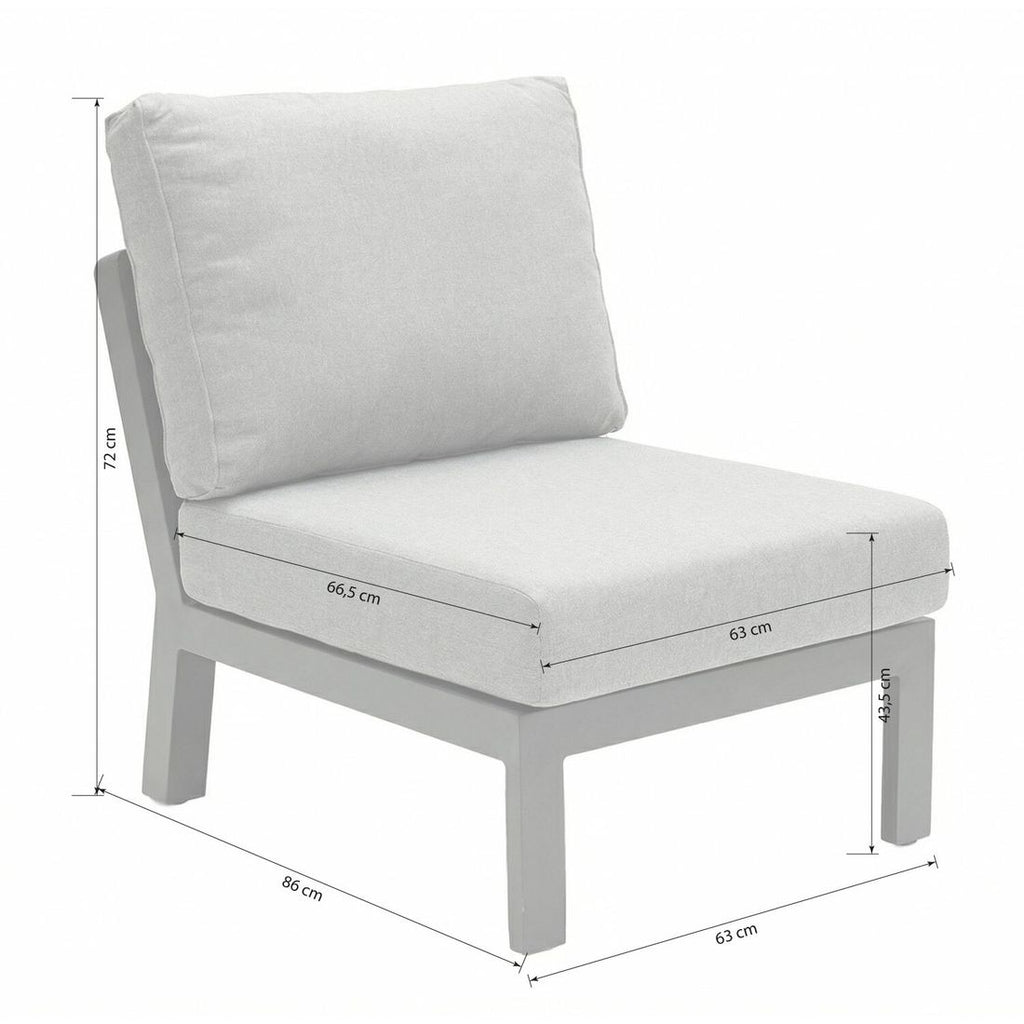 Detalj av Midtmodul lounge Bondino aluminium 63x86 cm