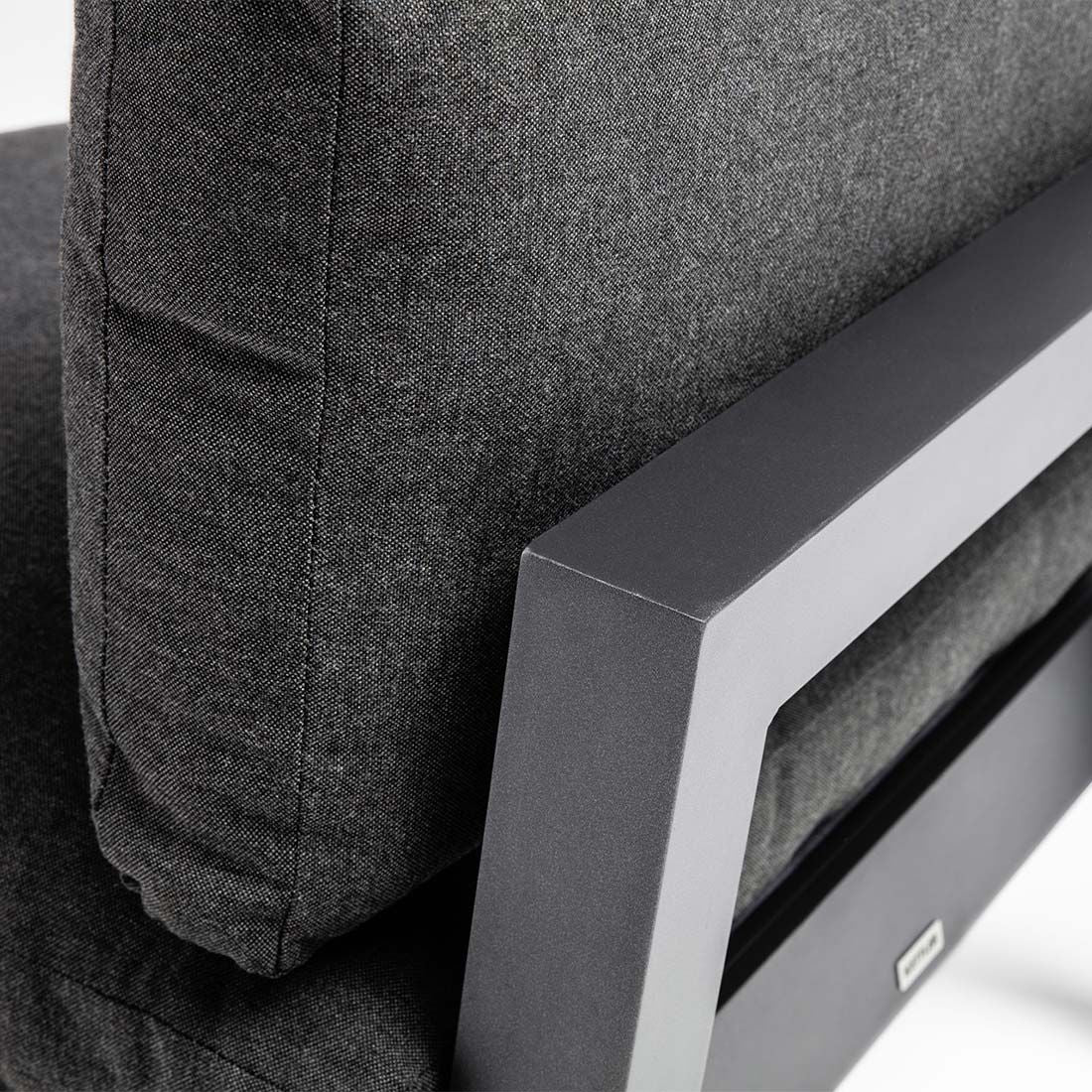 Midtmodul lounge Comfort aluminium 82x90 cm med grafittfarget stoff