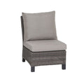 Midtmodul lounge Corido flettverk aluminium charcoal grey taupe-melert forfra