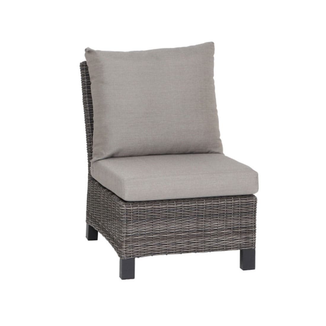 Midtmodul lounge Corido flettverk aluminium charcoal grey taupe-melert forfra