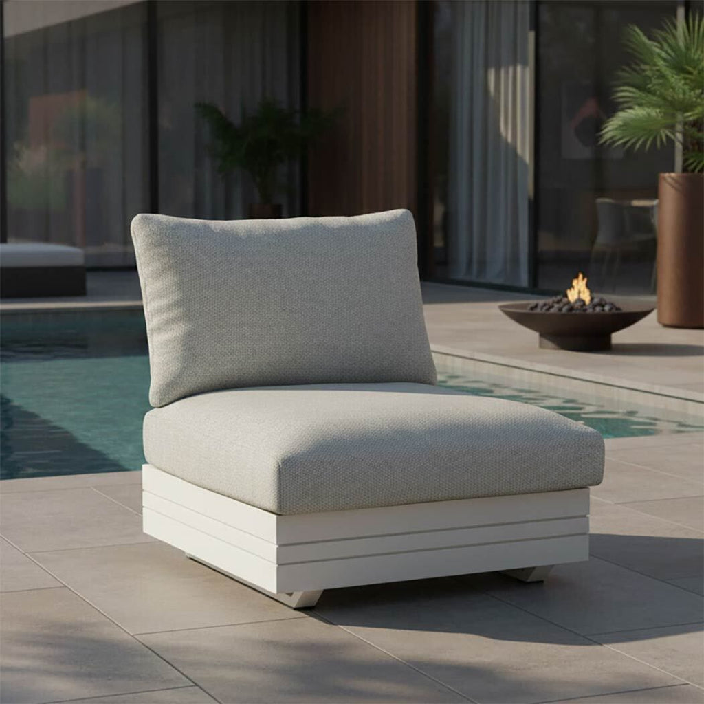 Midtmodul lounge Cubo Neo aluminium Sunproof 74 cm bakside